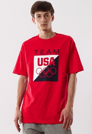 VINTAGE TEAM USA OLYMPIC GAMES GRAPHIC TEE 90S RED
