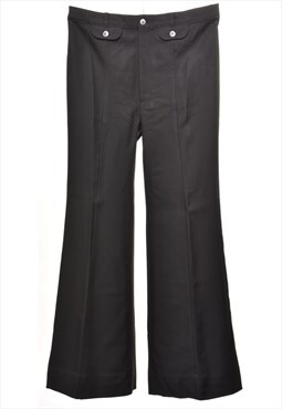 Black Flared Trousers - W32