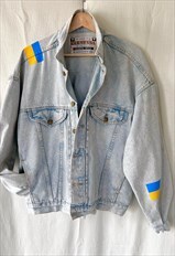 Hand Painted Reworked Vintage Denim Jacket by Guess - Unisex
