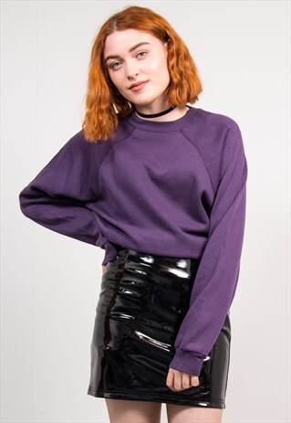 VINTAGE 90'S DARK PURPLE BASIC SWEATER SWEATSHIRT