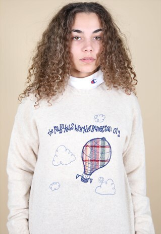 UNITED COLOURS OF BENETTON EMBROIDERED KNITTED JUMPER