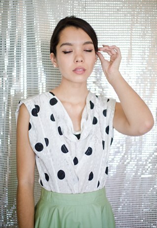 WHITE POLKA DOT 50'S BODY