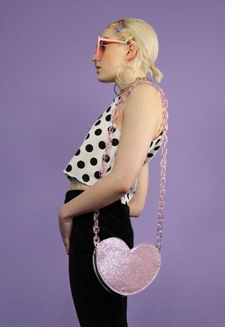 HEART SHAPED CROSS-BODY HANDBAG IN PINK