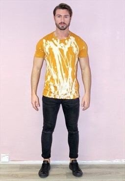 Mustard Orange Yellow Bleached Tie Dye T-shirt Festival Punk
