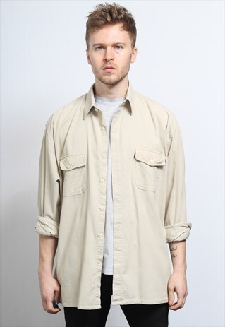 VINTAGE CORDUROY CORD SHIRT BEIGE