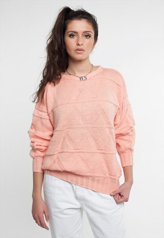 PEACH PINK DIAMOND VINTAGE JUMPER
