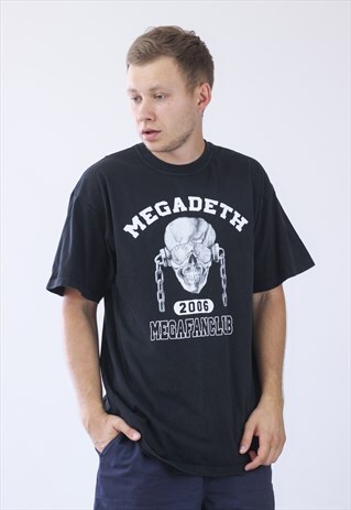 2006 VINTAGE MENS MEGADEATH MEGAFUNCLUB BIG LOGO T-SHIRT