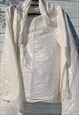 DEADSTOCK IVORY WHITE LUREX SILVER CRINKLED SCARF SHAW