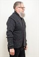 VINTAGE 80'S MEN KNIT CARDIGAN IN GREY