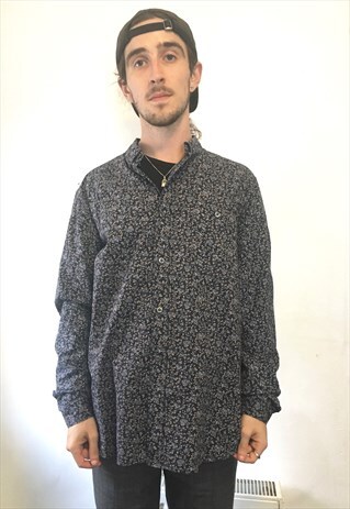 VINTAGE MENS PRINT LONG SLEEVE SHIRT