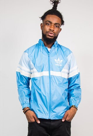 VINTAGE 90'S BLUE ADIDAS CAGOULE JACKET