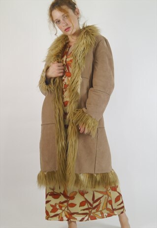 VINTAGE 90S DOES 70S PENNY LANE AFGHAN MIDI COAT