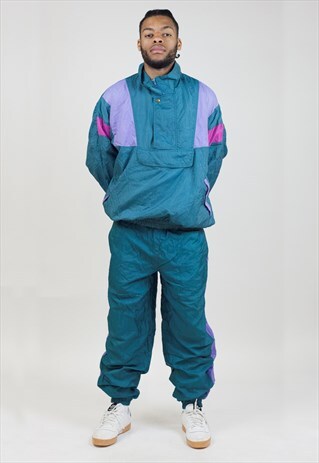 VINTAGE 90'S MULTI-COLOUR SHELL TRACKSUIT