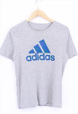 Vintage Adidas T Shirt Grey Short Sleeve With Chest Logo