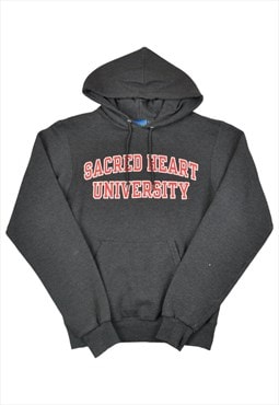 Vintage Sacred Hear University Hoodie Sweatshirt Grey XS