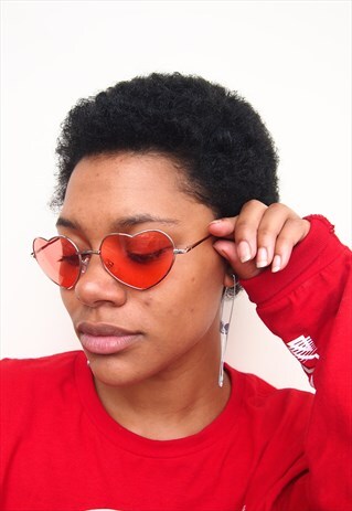 RED LENS HEART SUNGLASSES