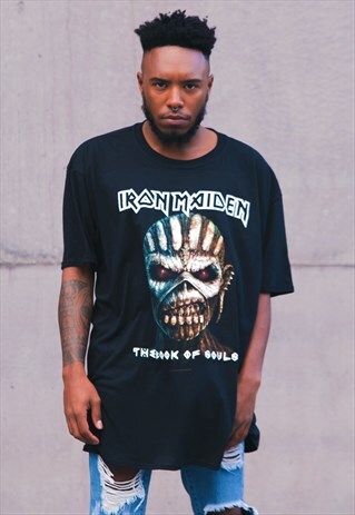 REWORKED BAND MERCHANDISE T-SHIRT - IRON MAIDEN