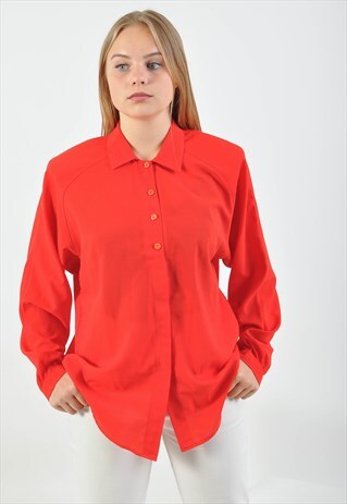 VINTAGE 80'S RED BLOUSE
