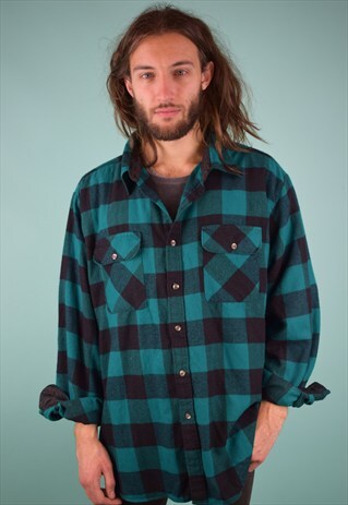 VINTAGE 90'S CHECKED WOOL SHIRT