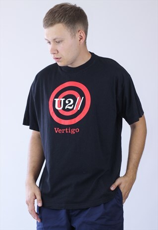2005 VINTAGE MENS U2 VERTIGO WORLD TOUR BIG LOGO T-SHIRT