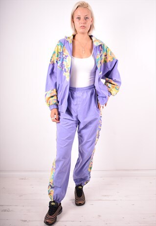 WOMENS VINTAGE FULL TRACKSUIT LARGE PURPLE 90S