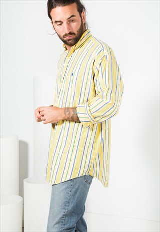 VINTAGE 80'S POLO RALPH LAUREN COTTON SHIRT / S4515