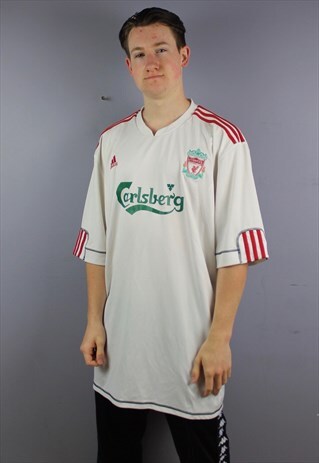 VINTAGE ADIDAS LIVERPOOL FC SHIRT IN WHITE WITH EMBROIDERY A