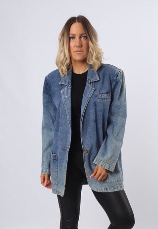 DENIM JACKET OVERSIZED BLAZER UK 10 (MTI)