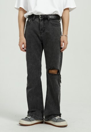 KALODIS LOOSE STRAIGHT-LEG RIPPED VINTAGE JEANS