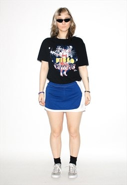 Vintage Y2K cheerleader mini shorts in blue / white
