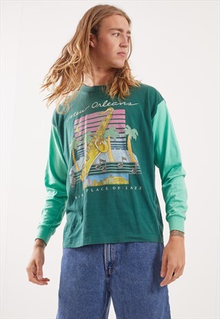 VINTAGE NEW ORLEANS GRAPHIC LONG SLEEVE TOP