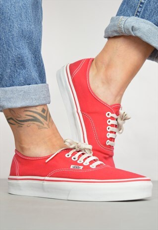 VINTAGE 90S VANS RED SKATE SHOES TRAINERS SNEAKERS PREPPY