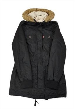 Vintage Levi's Parker Jacket Sherpa Lining Black Ladies XS