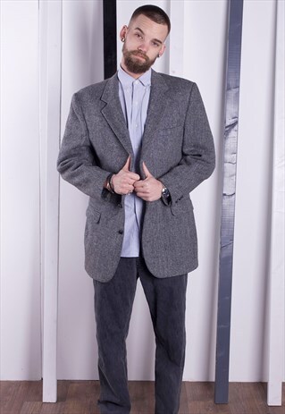 HARRIS TWEED JACKET. 1970S VINTAGE BLAZER. UNISEX.