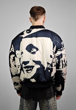 Witch varsity jacket black horror movie reversible bomber