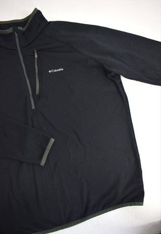 VINTAGE 90S COLUMBIA BLACK 3/4 ZIP SWEATSHIRT