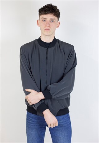 VINTAGE 90S BLACK BOMBER JACKET