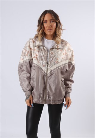 SHELL BOMBER JACKET PRINT OVERSIZED PATTERNED UK 14 (G6AB)