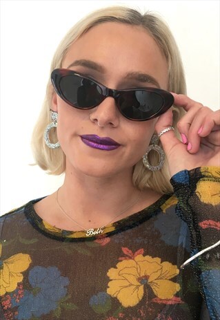 VINTAGE 1990S RARE BROWN CAT EYE SUNGLASSES