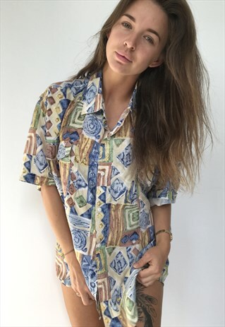PATTERNED OVERSIZED RETRO VINTAGE UNISEX FESTIVAL SHIRT