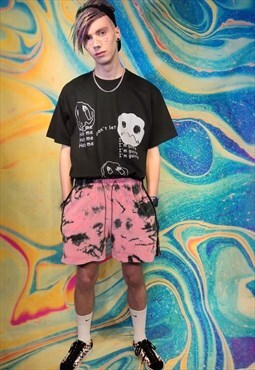 Velvet tie-dye sports reworked premium overalls in pink