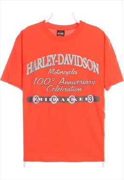 Vintage 90's Harley Davidson T Shirt Printed Crewneck Short 