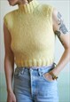 Hand knitted Wool blend Cropped Vest