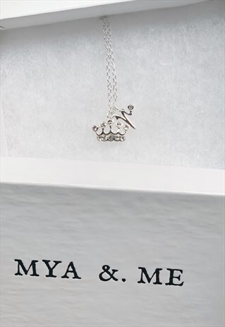 R CROWN INITIAL ANKLET 925 STERLING SILVER