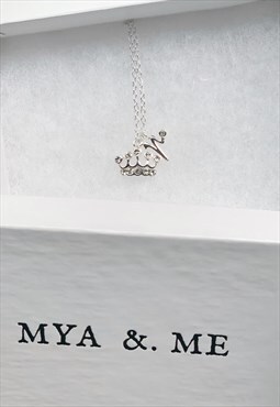 R Crown Initial Anklet 925 Sterling Silver