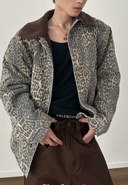 Women's Vintage leopard print denim jacket SS24 VOL.1