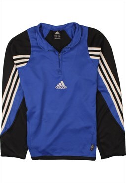 Vintage 90's Adidas Sweatshirt Track Jacket Quater Zip Black