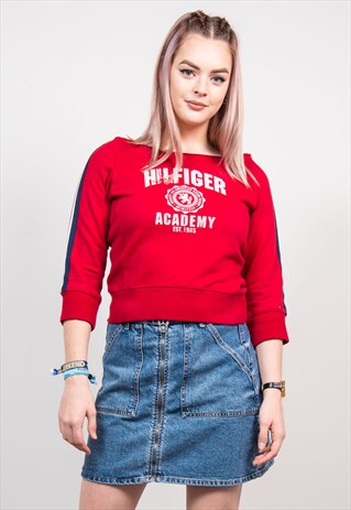 VINTAGE TOMMY HILFIGER OFF SHOULDER SWEATSHIRT SWEATER