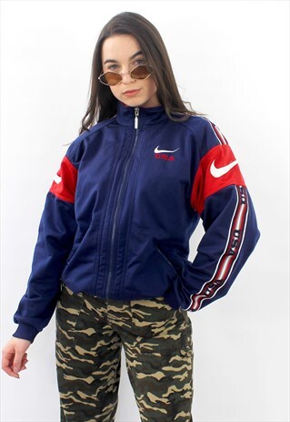 90'S RARE RETRO BLUE SIDE-TAPE TRACK JACKET