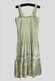 LOUIS CARING 70'S VINTAGE PRAIRIE PALE GREEN SUNDRESS DRESS